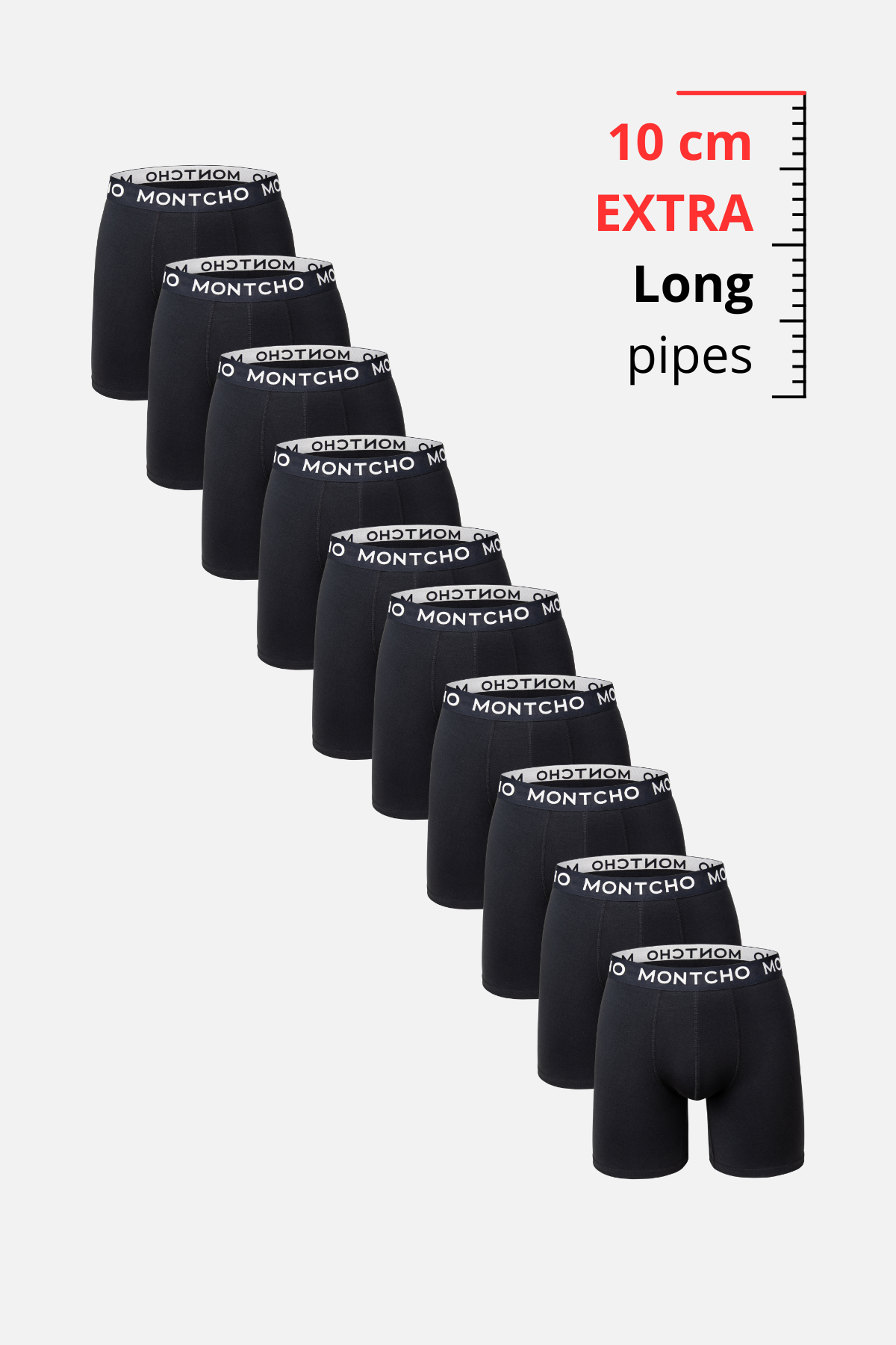 10-pack Extra Long Boxershorts Heren Premium - Black