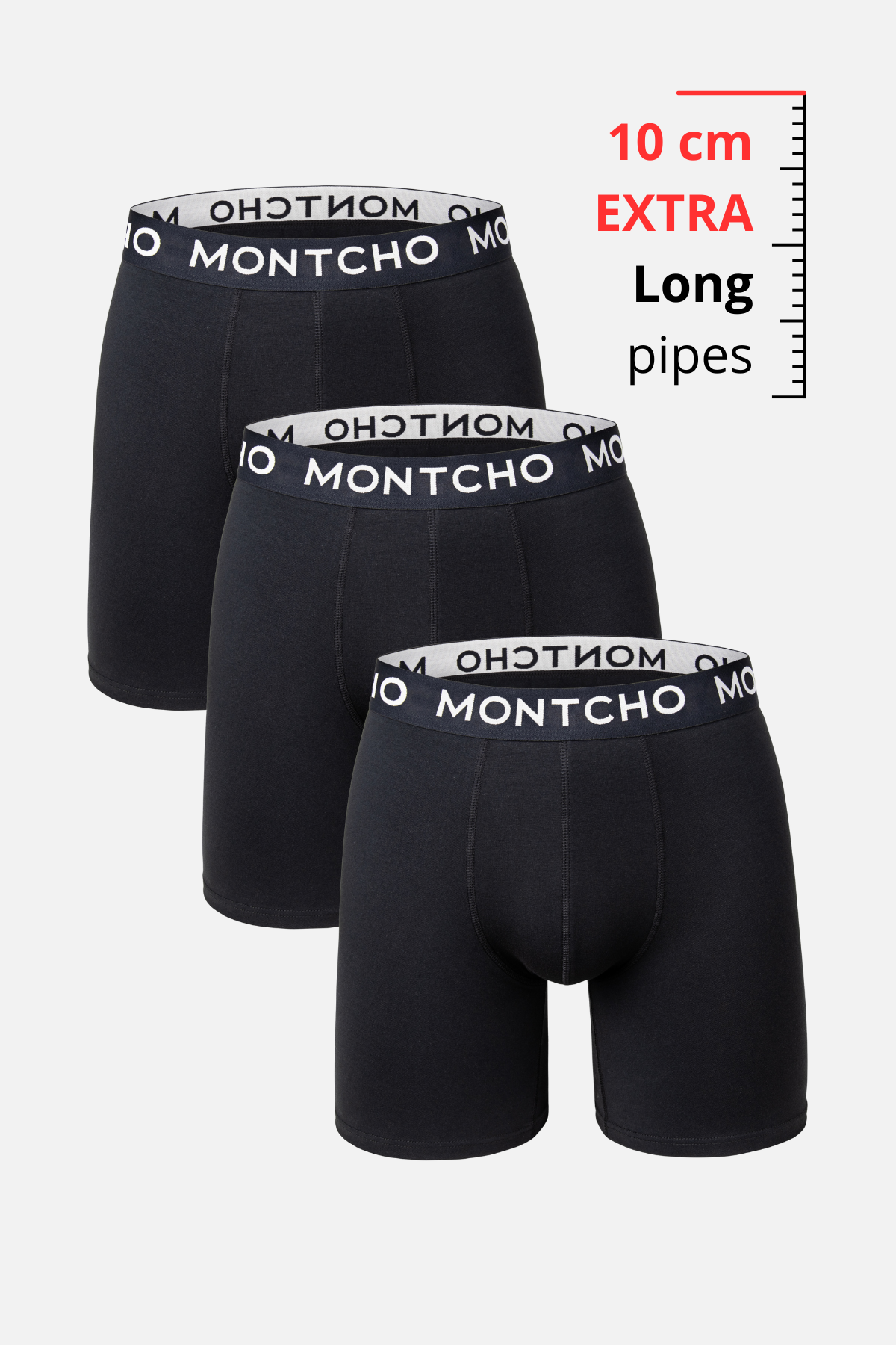 3-pack Extra Long Boxershorts Heren Premium - Black